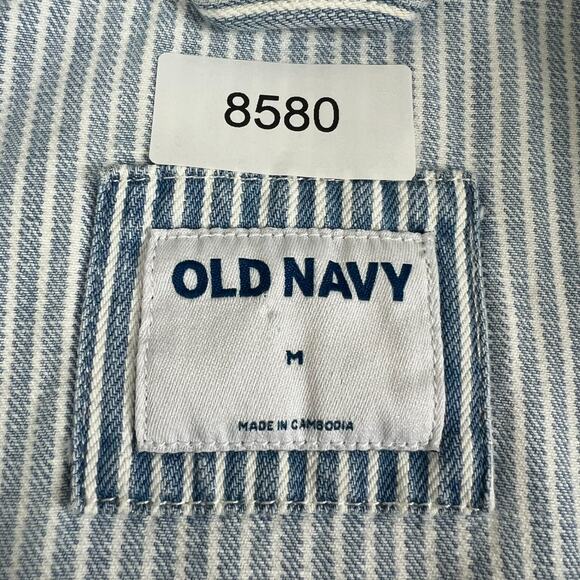 Old Navy Workwear Shacket Women's Medium Railroad Stripe 100% Cotton - Picture 4 of 8